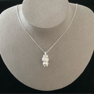 LABUBU Inspired Monster Pendant Necklace Adjusts 18”-20” Solid Sterling Silver